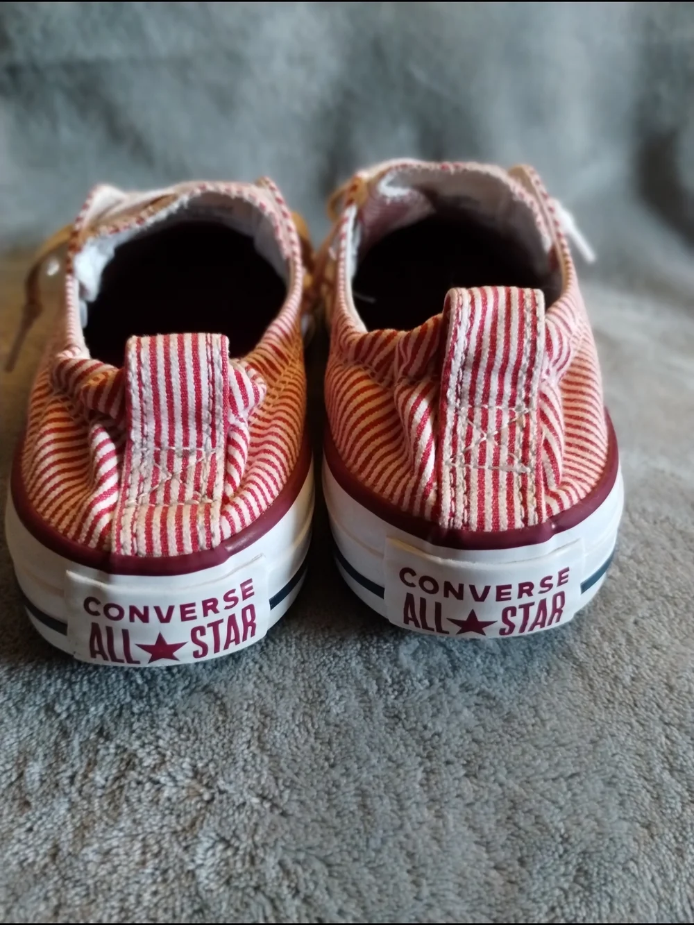 Converse All Star Red White Blue Striped Slip-On Sneakers Women's 6 - Picture 4 of 9